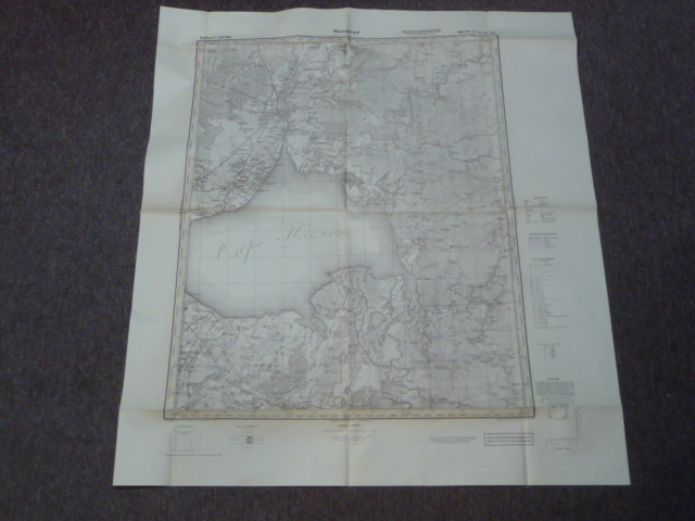 Original WWII German Military Map of the Nowgorod Area of Russia, 1940