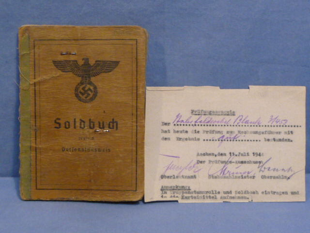 Original WWII German Heer (Army) Soldier's Soldbuch PLUS