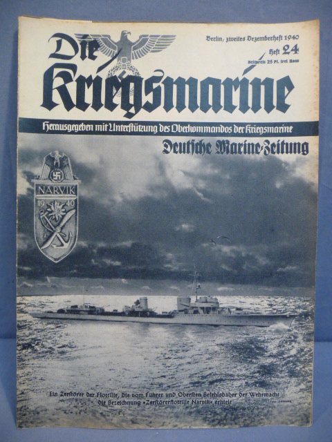 Original WWII German Die Kriegsmarine Magazine, December 1940
