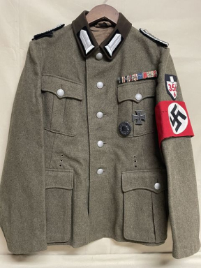 Original WWII Era German RAD Officer's Wool Tunic, Well Decorated!