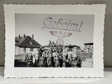 Original WWII German Heer Soldiers Group "Secret!" Photograph, Geheim!