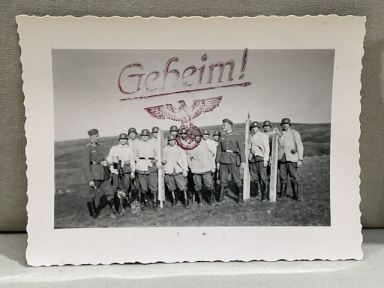 Original WWII German Heer Construction Soldiers Group "Secret!" Photograph, Geheim!