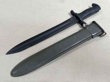 Original WWII US M1 Garand Bayonet and Scabbard, 1942 UC Cut-Down by PAL