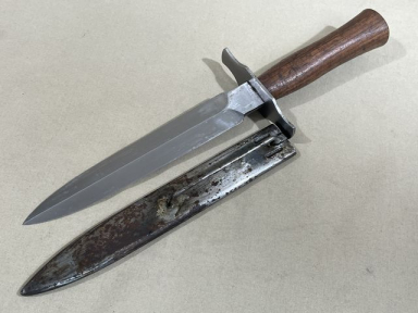Original WWII French Fighting Knife and Scabbard, Made for German Soldiers in Norway