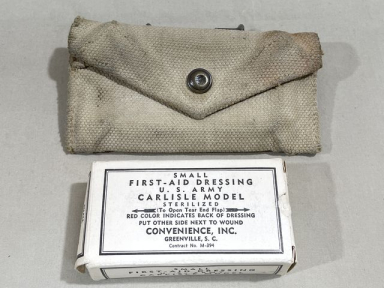 Original WWII US Army 1st Aid Bandage with British Made Pouch