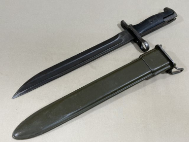 Original WWII US M1 Garand Bayonet and Scabbard, RIA Cut-Down 1918