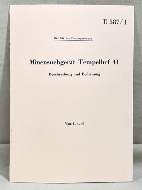 REPRINT - Mine Detector Manual Minensuchgert Tempelhof 41