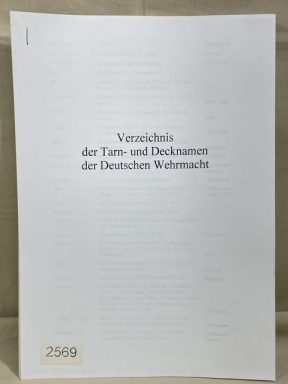 PHOTOCOPY - German WWII Manual "German Armed Forces Code Names"