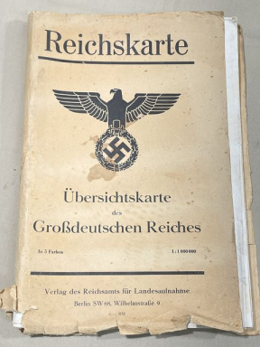 Original WWII German LARGE Map (Reichskarte), bersichtskarte des Grodeutschen Reiches
