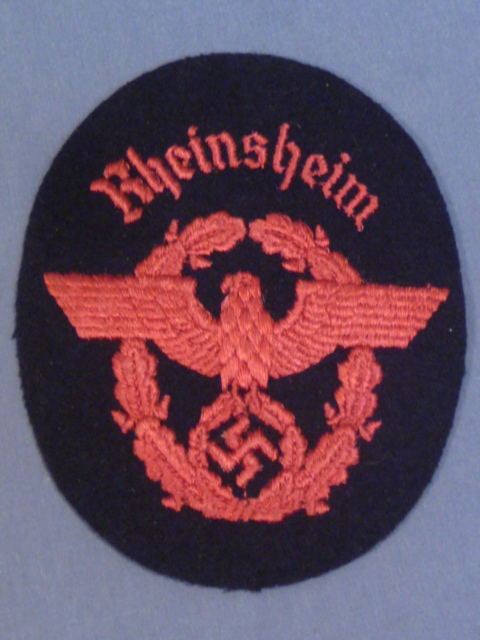 Original Nazi Era German Fire Police Sleeve Insignia, Rheinsheim