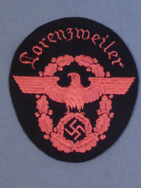 Original Nazi Era German Fire Police Sleeve Insignia, Lorenzweiler