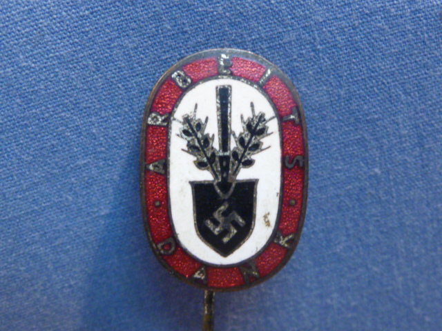 Original Nazi Era German RAD Arbeits Dank Lapel Pin
