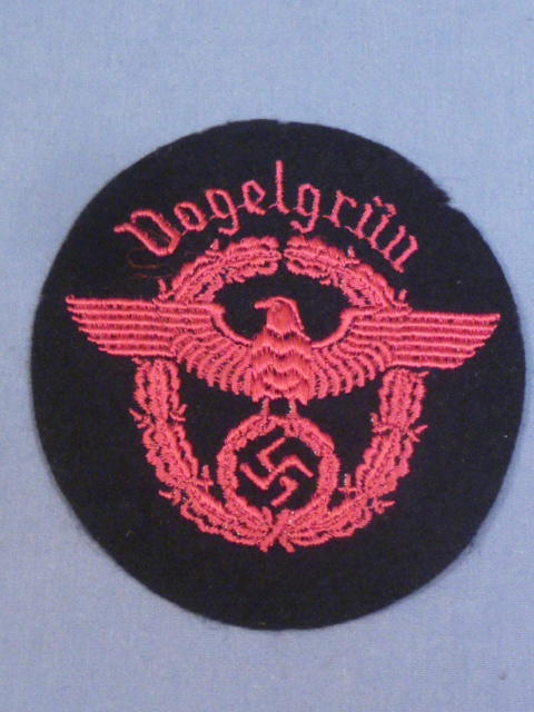 Original Nazi Era German Fire Police Sleeve Insignia, Vogelgr�n