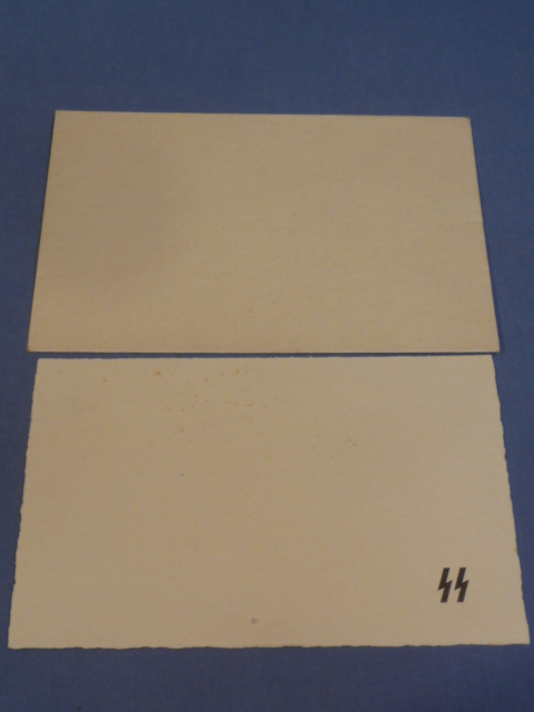 Original Nazi Era German SS Fancy Card with Envelope, UNUSED