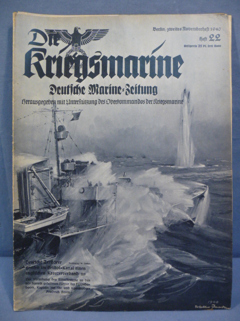 Original WWII German Die Kriegsmarine Magazine, November 1940