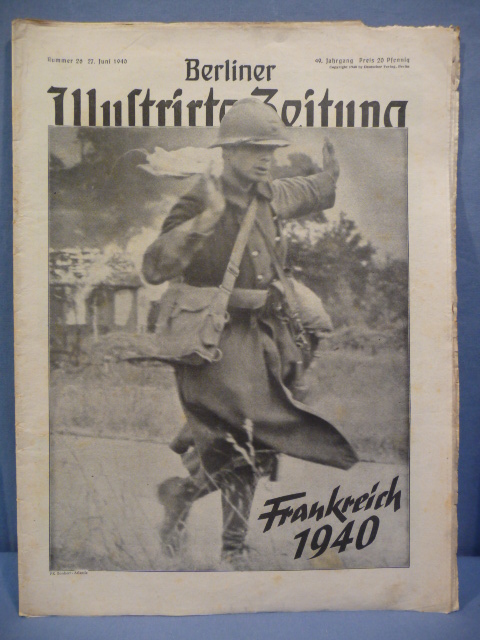Original WWII German Berliner Illustrierter Zeitung Magazine, June 1940