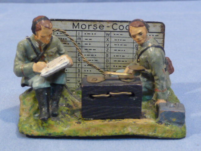 Original Nazi Era German Toy Soldiers Morse Code Team, With ELECTRONICS