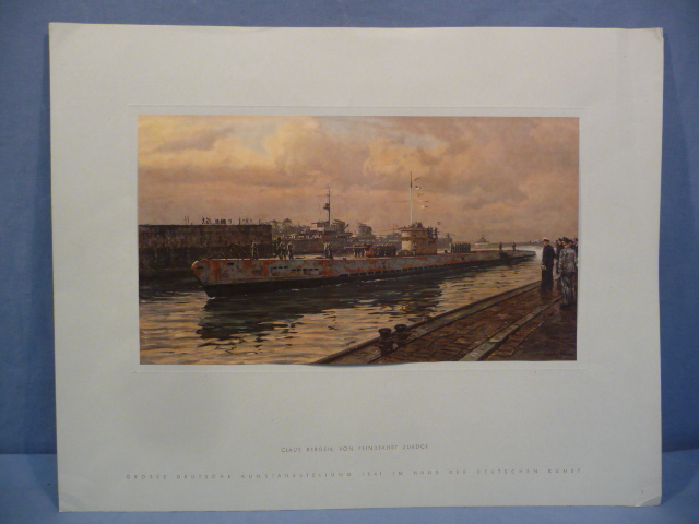 Original WWII German House of German Art LARGE Print, U-Boat