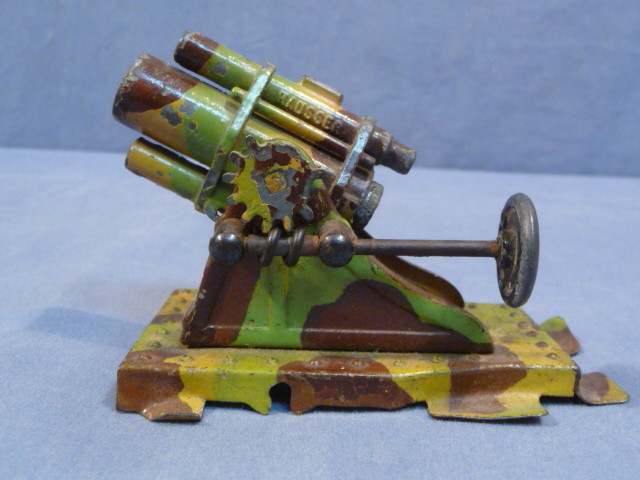 Original Nazi Era German Camouflaged Toy Siege Mortar, HAUSSER