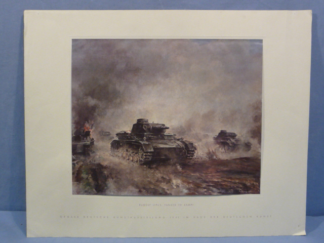 Original WWII German House of German Art LARGE Print, Panzer IV Tanks!