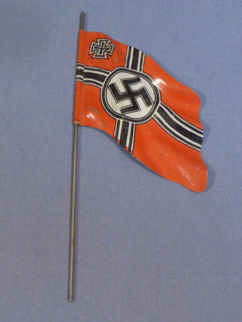 Original Nazi Era German Toy Soldier Metal Parade Flag, Battle Flag
