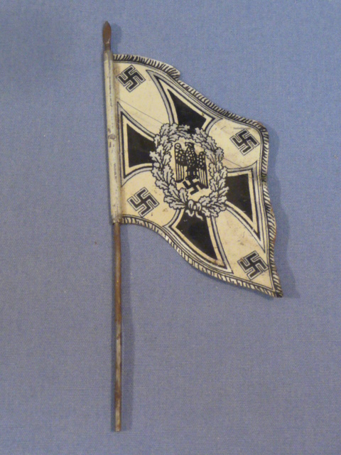 Original Nazi Era German Toy Soldier Metal Parade Flag, Heer Infantry Flag