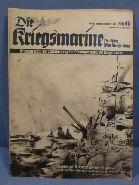 Original WWII German Die Kriegsmarine Magazine, January 1942