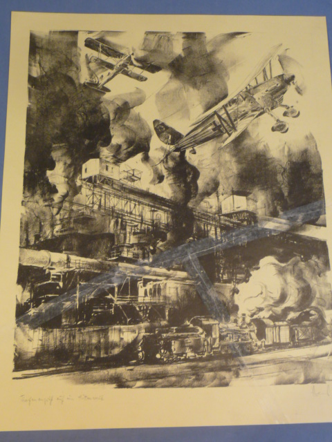 Original WWII German LARGE "Deep Attack" Print, Tiefen angriff