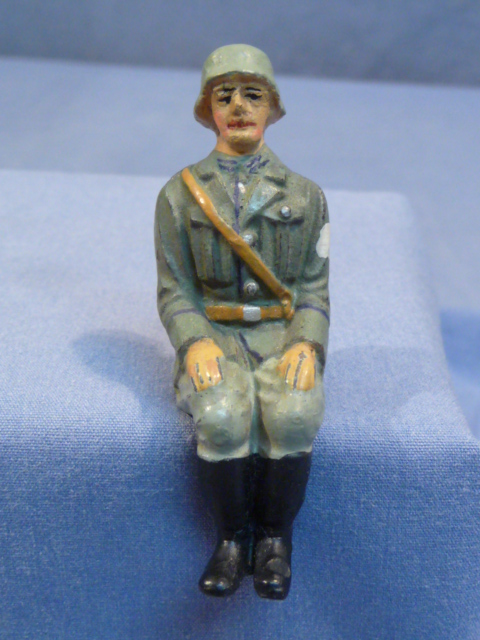 Original Nazi Era German Toy Soldier Sitting with Red Cross Armband