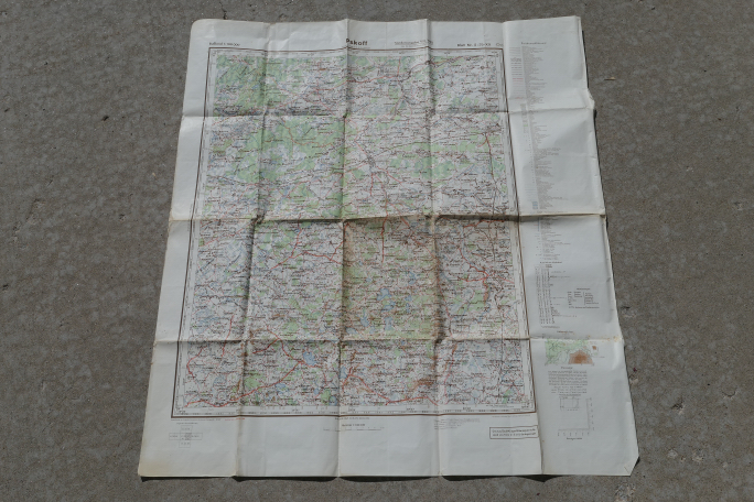 Original WWII German Military Map of the Pskoff Area of Russia, 1940