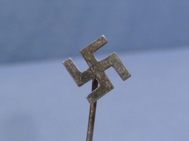 Original Nazi Era German SWASTIKA Pin, 9mm X 9mm