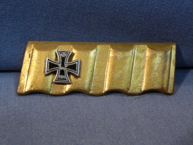 Original WWI German Iron Cross 1st Class On Artillery Shell Rifling Backing