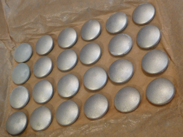 Original WWII German Card of 19mm Pebbled Buttons, Silver