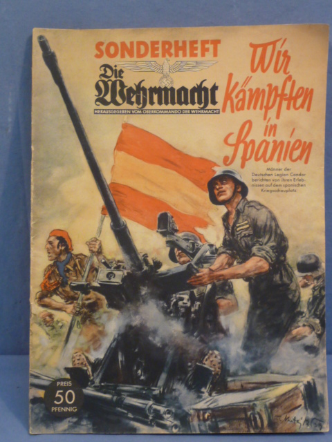 Original Pre-WWII German Special Issue of DIE WEHRMACHT Magazine, Wir kämpften in Spanien