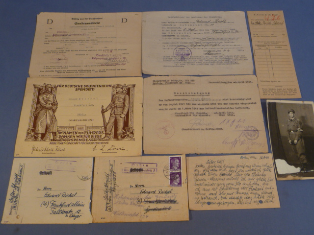Original WWII German Documents and Photograph Grouping to Luftwaffenoberhelfer Reichel