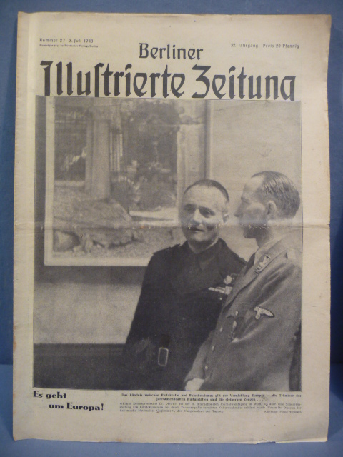 Original WWII German Berliner Illustrierter Zeitung Magazine, July 1943