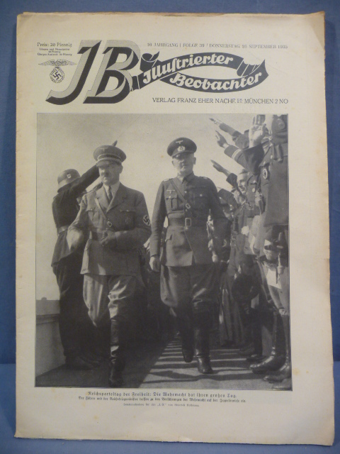 Original Pre-WWII German Illustrierter Beobachter Magazine, September 1935