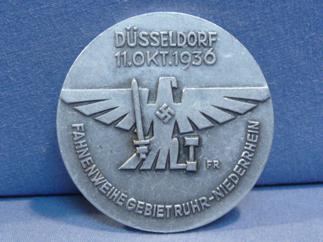 Original Nazi Era German Cast Metal Tinnie, DÜSSELDORF 11.OCT.1936