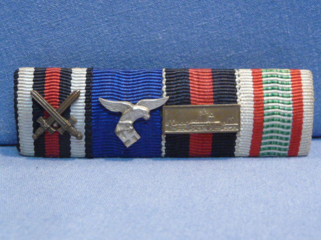Original WWII German 4-Position Ribbon Bar, Combatant's Honor Cross 1914-1918