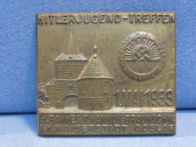 Original Nazi Era German Stamped Metal HJ Tinnie, Kaiserstadt Goslar 1933