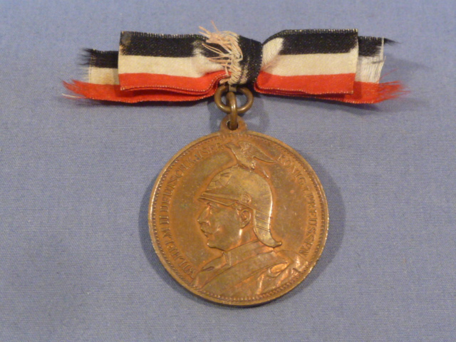 Original Pre-WWI German WILHELM II DEUTSCH KAISER Badge w/Ribbon