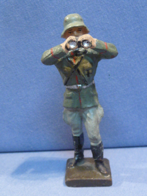 Original Nazi Era German Army Toy Soldier Officer with Binoculars, LINEOL