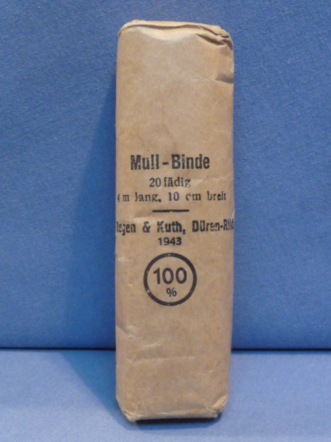 Original WWII German 1943 Dated Small Bandage, Mull-Binde