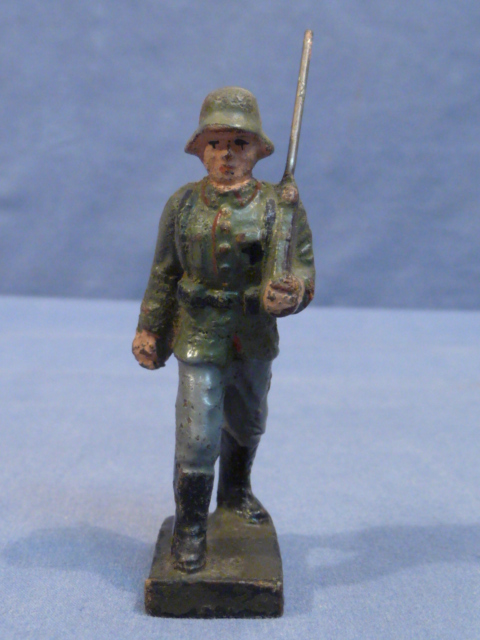 Original Nazi Era German Army Toy Soldier Marching with Rifle, LINEOL