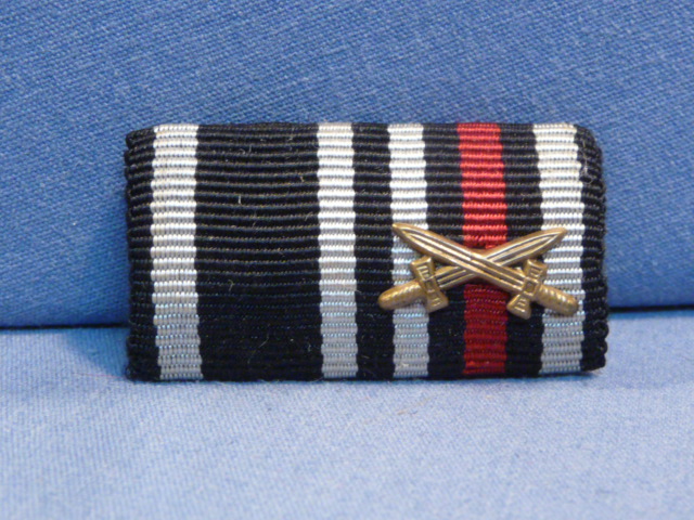 Original WWII German Two-Position Ribbon Bar, 1914 Iron Cross, UNISSUED