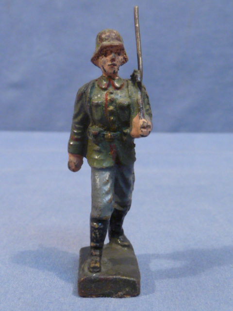 Original Nazi Era German Army Toy Soldier Marching with Rifle, LINEOL