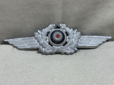 Original WWII German Luftwaffe Aluminum Visor Hat Crest Cockade, Defect