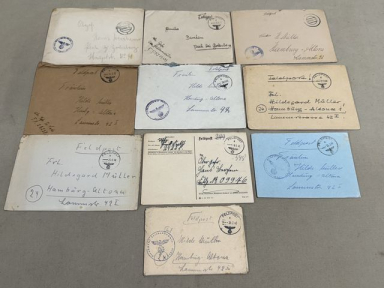 Original WWII German FELDPOST Letters/Postcards, SET OF 10