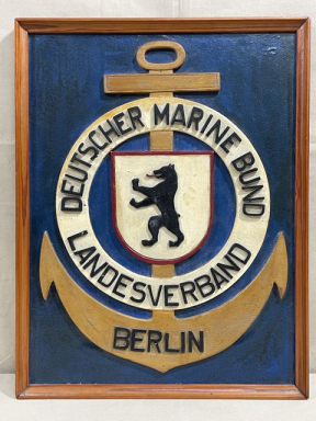 German Hand Made DEUTSCHER MARINE BUND LANDESVERBAND Wooden Plaque