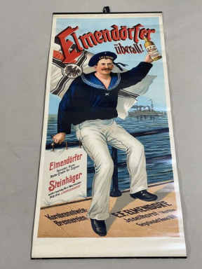 Orignal WWI Era German Advertisement Wall Hanger, Elmendrfer Above All!